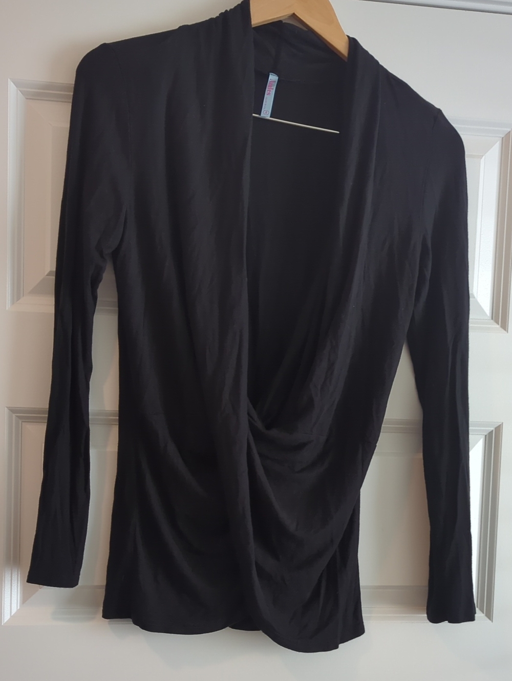 Azules Black Draped Long Sleeve Top P2P 22 L27